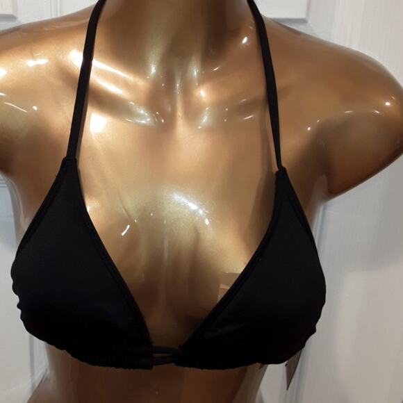 NWT Sz XS  Mossimo Black Strappy Halter Bikini Top - Picture 4 of 6
